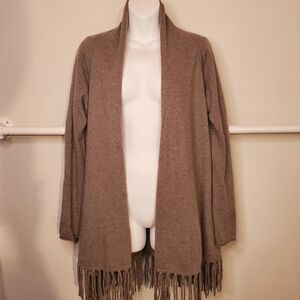 Kinross 100% cashmere fringe cardigan